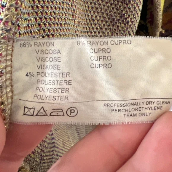 Missoni 1970s Vintage Metallic Knit Butterfly One Button Cardigan VGVC Sweater